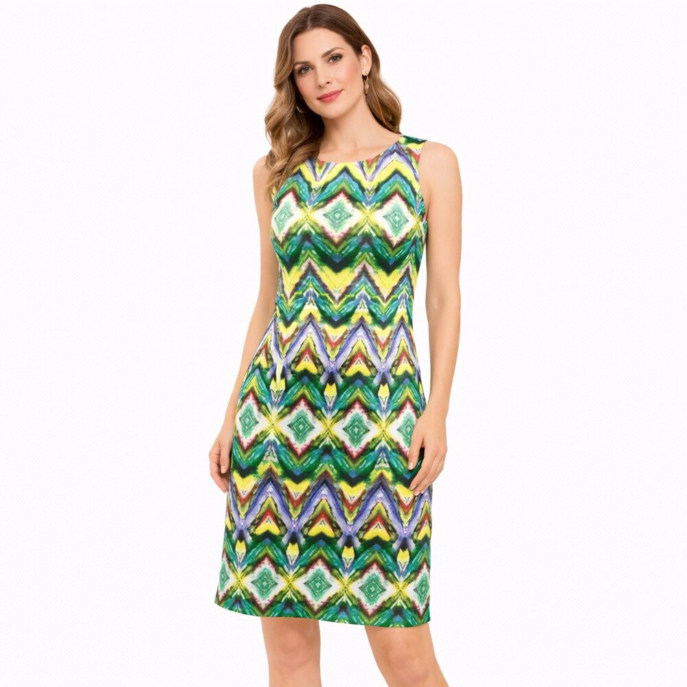 AGB sleeveless multi color dress Size: 8
